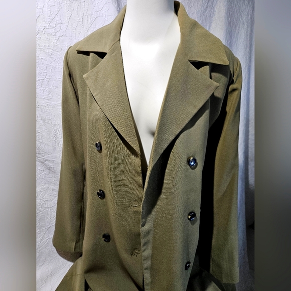 Molly Green Olive Green Trench Coat - Picture 9 of 16